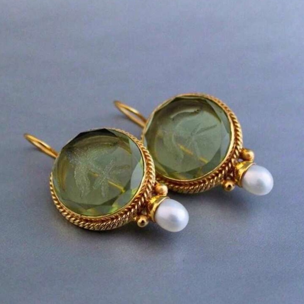 Luxe natural gemstone dangle earrings